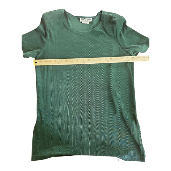 Vintage Softwear by Mark Singer Green Shoulder Pad Top Made in USA Size M - Picture 6 of 10